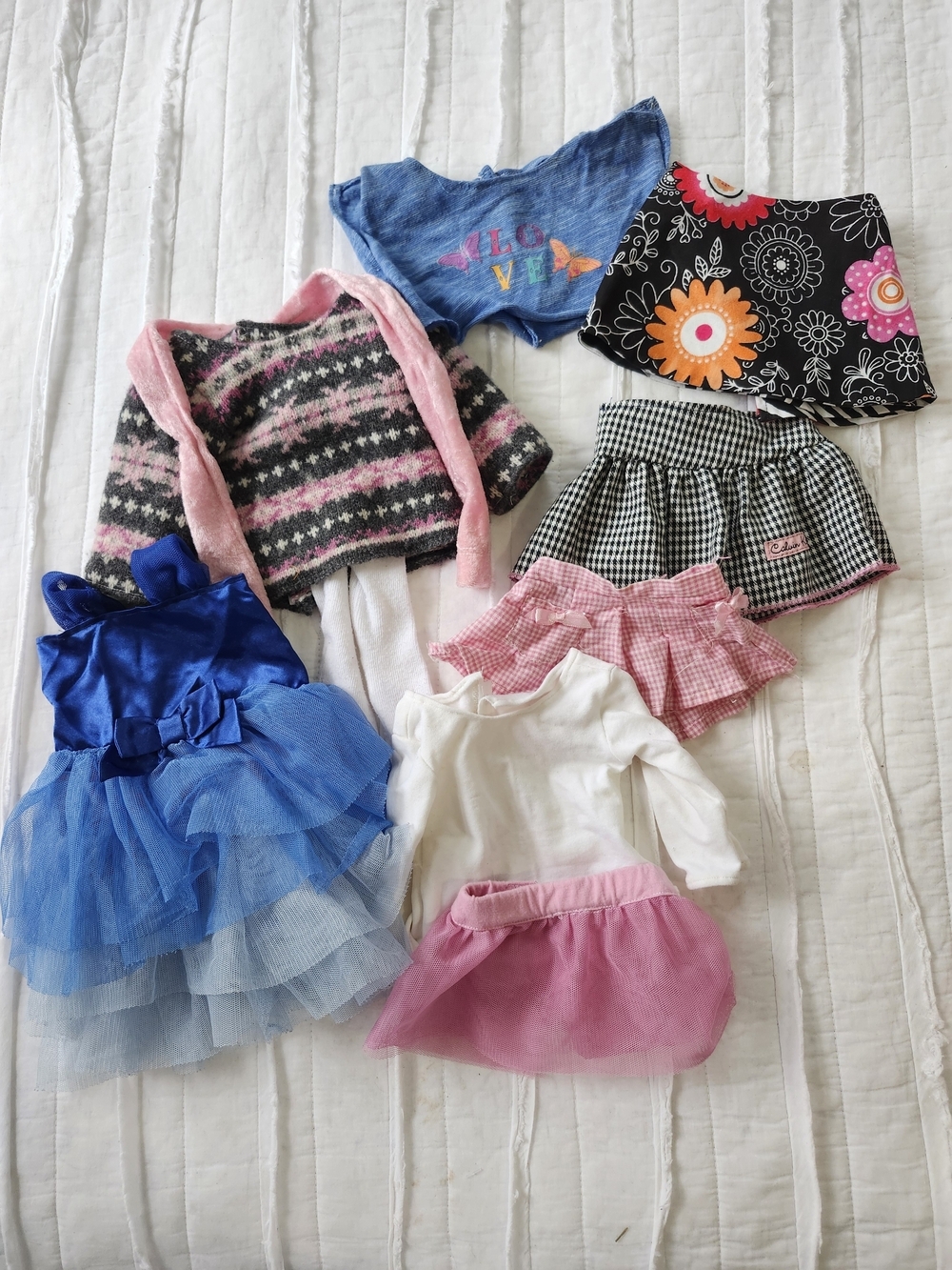 Doll Clothes Lot - Dress, Sweater, Skirts & Tops For American Girl 18 Inch Dolls